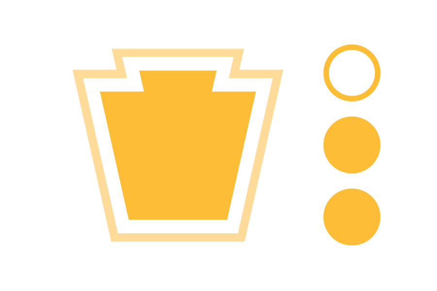 A yellow keystone graphic denoting a marginal performance measure.