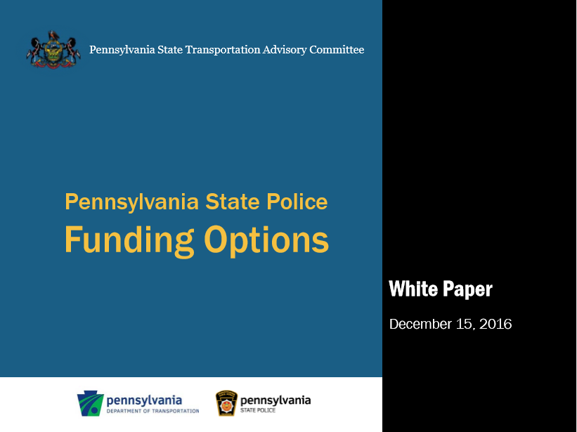 Pennsylvania State Police Funding Options White Paper cover