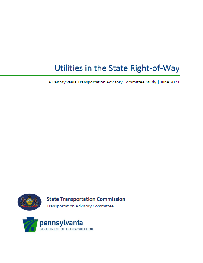 Utilities in the State Right-of-Way Study cover